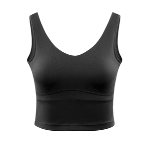 Removable Pads Breathable Yoga Cropped High Waist <b>Crop</b> Sports Tank Fitness <b>Top</b> with Moisture Wicking Quick Dry - Product Image 1