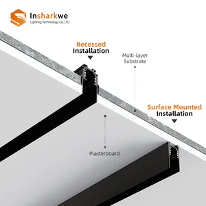 Insharkwe lampu sorot magnetik bulat 48V 20mm, lampu jalur komersial kustom untuk toko Hotel