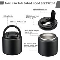 BABHAMNESS 26oz Boîte à lunch isotherme portable pour soupes et aliments chauds, pour enfants, 1 compartiment, large ouverture, anti-fuite, en acier inoxydable