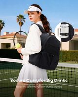 Sac à dos de tennis unisexe décontracté, imperméable en polyester, convient aux raquettes de 27 pouces, compartiment ventilé pour chaussures, poche pour articles mouillés, pickleball