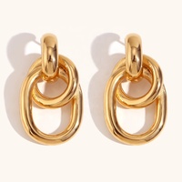 Dingran Fashion Design Winding Twisted Stud Boucles d'oreilles pour les femmes joyas de acero inoxidable al por mayor