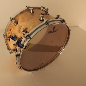 Chrome Burl Maple Snare Drum 14x8 <strong>Jazz</strong> and Stage Percussion with Electroplated Hardware and Exotic Wood Shell - Product Image 2