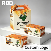Boîte à emporter pour poulet frit avec logo personnalisé, emballage alimentaire de qualité supérieure, style coréen, pour hamburgers français, restauration rapide, boîte en papier pour poulet frit
