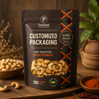Eenvoudig te openen staande pouch voor snacks, geroosterde pinda's, handige verpakkingstas voor dagelijks gebruik, 1 stuk MOQ