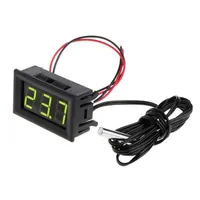 Termometer Digital LED, Sensor suhu termostat untuk mobil dalam ruangan luar ruangan stasiun Monitor cuaca akuarium 5V 12V 0.56"