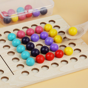 Campos de batalla de madera con <span class=keywords><strong>juego</strong></span> de cuentas para niños Kindergarten Educación temprana Rompecabezas Color Cognición Montessori Juguetes - Product Image 4