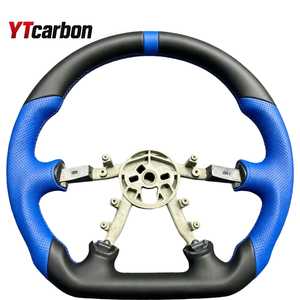 Volant en cuir pleine fleur YTcarbon modifié pour <span class=keywords><strong>Corvette</strong></span> <span class=keywords><strong>C5</strong></span> 1997-2004, design sportif à fond plat en forme de D, cousu à la main - Product Image 2