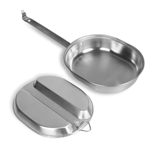 US 133 G.I. Style Mess Kit Mess Tin with Frying Pan Plate and <b>Compartment</b> Lid <b>Lunch</b> <b>Box</b> Food Plate and Pot Multi Function - Product Image 1
