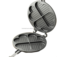 Gaufrier 4 tasses en forme de cœur, antiadhésif, outil de camping pour la cuisine des enfants