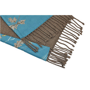 ผ้าห่มบลูฟีนิกซ์ ผ้าห่มหรูหรา ผสมไหม 50% ขนแพะทิเบต 50% สองด้าน นุ่มมาก อุ่นสบายสำหรับฤดูหนาว ใช้ได้กับโซฟาและเตียง - Product Image 5