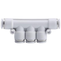 Connecteur modulaire efficace pour la distribution d'air, étanchéité parfaite, à branchement rapide, 3 voies, 4 voies, série PK, collecteur pour ligne d'automatisation