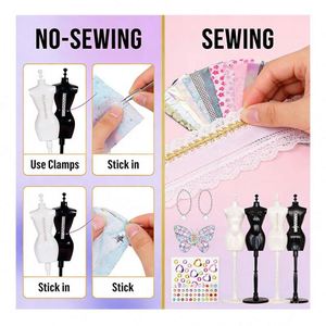DIY Plastic Sewing Kit for Kids Fashion Design Mannequin Fabric Templates <b>Accessories</b> Tools Tutorial Video Gift Ages Seven - Product Image 2