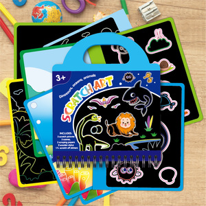 Trois-en-un Scratch bricolage livre Portable aquarelle jouet éducatif petite enfance Animal <span class=keywords><strong>marin</strong></span> dinosaure thème <span class=keywords><strong>papier</strong></span> carton - Product Image 1