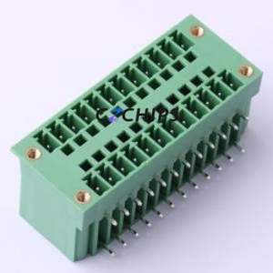 DB2ERHM-3.81-2*12P-GN Plug-in Terminal Block Bent Lead Through Hole,P=3.81mm Board-to-Board / Socket - Closed Screw Fixing 2x12P - Product Image 1