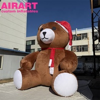 Décorations de scène d'activités avec des ours en peluche gonflables marrons populaires et des mascottes d'ours de dessin animé gonflables