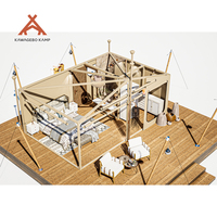 Tente de safari de luxe Kawagebo Kamp (KK) pour 1 à 2 personnes, quatre saisons, en toile imperméable PVDF/PVC, avec loft, pour hôtel et complexe hôtelier