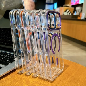 เคสโทรศัพท์แบบใสกันลื่น รองรับการชาร์จไร้สาย สำหรับ iPhone 17 Air 13 14 15 16 Pro Max  วัสดุ TPU+PC  แม่เหล็กแรงสูง  ฝาหลังโปร่งใส - Product Image 2