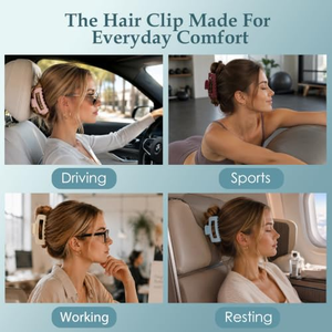 Pinza de Pelo Cuadrada Redondeada de Plástico Suave Estilo Coreano de 10.5cm, Pinza de Pelo Mate Flexible Antideslizante, Duradera y Ligera para Uso Diario de Mujeres - Product Image 4