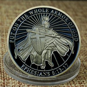 METTRE sur la pièce entière de l'armure de Dieu, Échantillons gratuits ÉPHÉSIENS 6:13-17 Pièces en métal doré - Product Image 3