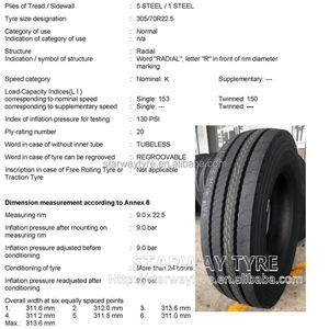 305/70R22.5 pneu d'autobus urbain de ville de qualité supérieure chinois 305/70r22.5 pneu de prix de gros d'usine pour l'usage d'autobus urbain de ville seulement - Product Image 6