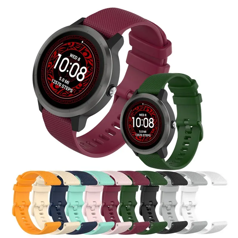 for Garmin Vivoactive 3 4 4S Forerunner Venu 245 645 Sport Silicone Strap Wristband 18 20 22mm Smart Watch Band