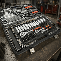 Ensemble de 216 pièces de clés à douilles, boîte à outils, ensemble de clés à cliquet pour réparation automobile, outils de quincaillerie