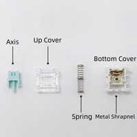 Lot de 5 interrupteurs linéaires (TTC) personnalisables de couleur bleutée de marque BTRE, interrupteurs de clavier mécaniques à montage SMD/DIP sur circuit imprimé (PCB)