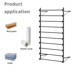 Étagère murale pour l'affichage du papier d'emballage, support d'affichage pour les nappes pour les épiceries, métal noir - Product Image 5