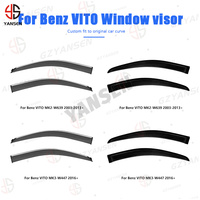 2 déflecteurs de vent pour vitres latérales de voiture, visières pare-soleil et pare-pluie pour Mercedes-Benz VITO W639 W447 2003-2013 et 2016 et après