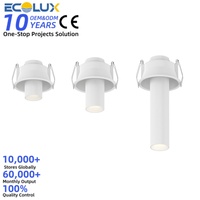 Ecolux Plafonnier orientable moderne pour centre commercial, en aluminium, COB LED 10W, éclairage encastré