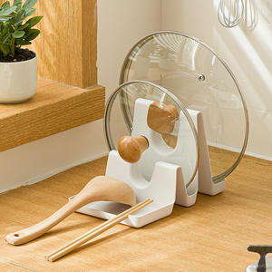 Étagère de rangement multifonctionnelle <span class=keywords><strong>pour</strong></span> couvercles de casseroles, comptoir de cuisine et salle de bain, en PP, à fixation murale, <span class=keywords><strong>pour</strong></span> ustensiles de cuisine (cuillères, spatules) - Product Image 2