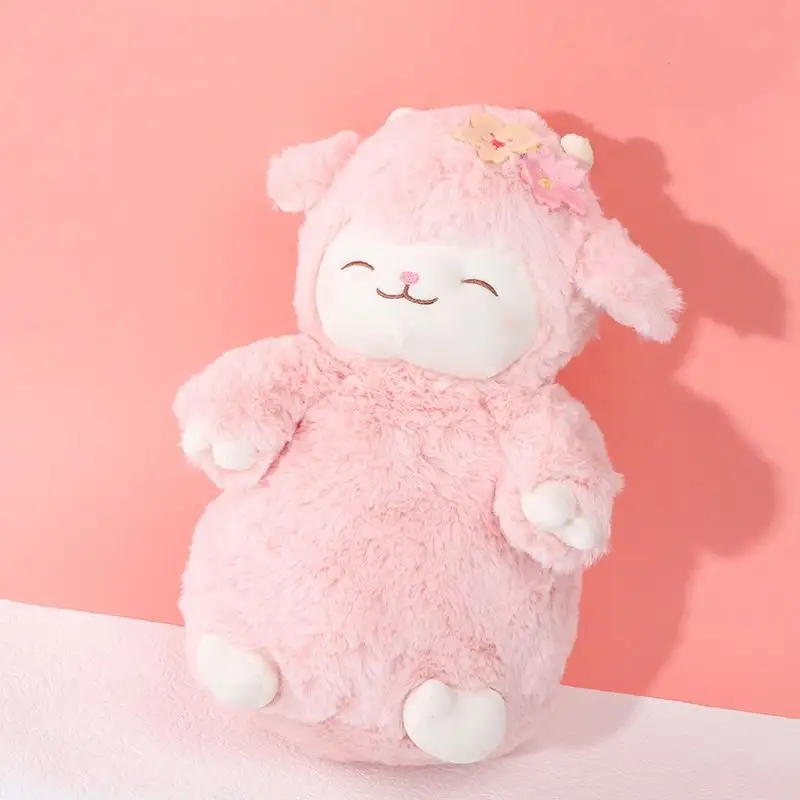MINISO Kawaii Stuffed Animal Sheep Plush Unisex Soft Cotton Doll Soothing Baby Toy PP Filling Customizable Size Great Gift Kids
