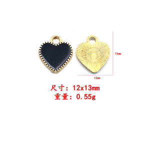 Breloques en alliage de zinc en forme de cœur, pendentif double pour la fabrication de bijoux, accessoires de bricolage, cadeau unisexe, origine Yiwu F0108 - Product Image 5