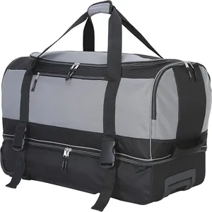 30 Inch Grey Reizen Rollende Rits Plunjezak Gym Reizen Bagage Tas Met Schoenen Compartiment