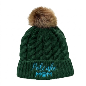<span class=keywords><strong>Bonnet</strong></span> en tricot torsadé doublé polaire pour <span class=keywords><strong>femme</strong></span> avec <span class=keywords><strong>pompon</strong></span> en fourrure de raton laveur – Accessoire de tête hivernal, style tendance, prêt à voyager - Product Image 5