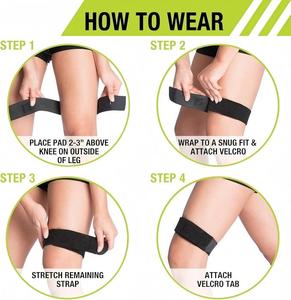 Custom IT Band <b>Compression</b> Wrap Adjustable <b>Knee</b> Support Strap for Men Women Sports Workout Iliotibial Band Relief - Product Image 2