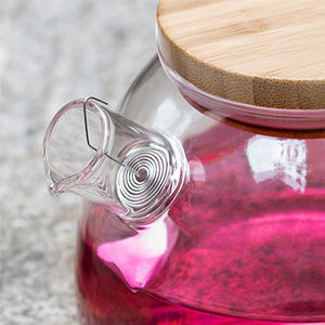 Cafetière à <span class=keywords><strong>double</strong></span> <span class=keywords><strong>paroi</strong></span> en verre de style moderne, infuseur japonais, bouilloire, théière en verre transparente avec couvercle en bambou - Product Image 3