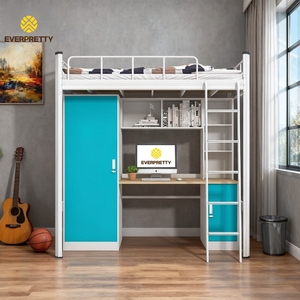 <span class=keywords><strong>Lit</strong></span> superposé moderne en métal avec <span class=keywords><strong>bureau</strong></span> intégré, idéal pour appartement compact, fabriqué sur mesure par Topohut Factory - Product Image 2