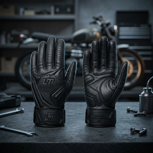 Gants de moto en cuir LONG MISSION INDUSTRY avec écran tactile, longueur poignet, doublure en fourrure, écologiques, pour toutes les saisons, usage quotidien - Product Image 4