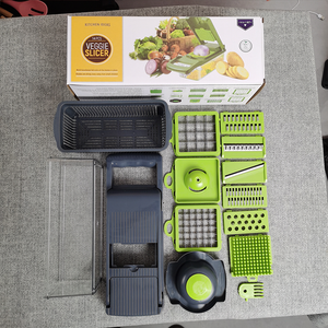<span class=keywords><strong>Coupe</strong></span>-légumes multifonctionnel 14-en-1, <span class=keywords><strong>coupe</strong></span>-légumes <span class=keywords><strong>Pro</strong></span> Veggie Slicer Dicer avec conteneur pour hachoir à légumes de cuisine - Product Image 2