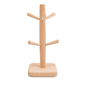 Support à tasses en bois de hêtre, forme carrée, égouttoir suspendu, rangement de boissons pour cuisine, style japonais simple - Product Image 5