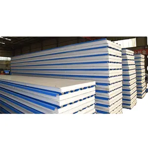 Panel Dinding Panel Sandwich EPS Tiongkok 30 Tahun Produsen Bahan Bangunan Panel Atap Baja Biru