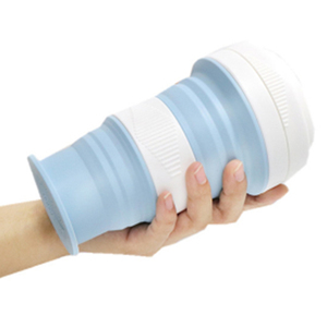 Tazza Pieghevole in Silicone per Esterni, Bicchiere Retrattile da Viaggio con Coperchio e Cannuccia - Product Image 3