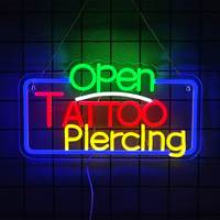 Enseigne néon LED personnalisée pour tatouage et piercing, logo de magasin, panneau publicitaire, décoration murale pour tatouage, boutique ou man cave