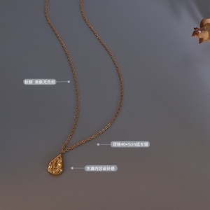 Marka geautoriseerde ketting met druppelvormige sleutelbeenketting Frans niche-ontwerpgevoel Titaniumstaal Kwaliteit gegarandeerd Kleur P1012 - Product Image 4