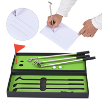 Ensemble de stylos à bille sur le thème du golf, durable, portable, mini club de golf, putter, cadeau amusant, fournitures de bureau, boîte cadeau
