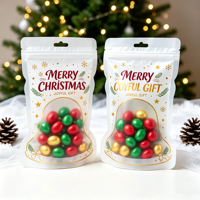 Sachet Doypack de Noël en forme spéciale, imprimé sur mesure avec fermeture éclair, pour snacks, cadeaux de Noël et emballage de bonbons