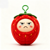 Sac à dos personnalisable en PVC avec pendentif fraise en peluche et motif de dessin animé