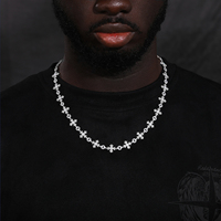 Nouveauté : Collier chaîne à maillons croisés de luxe pour homme, style Hip Hop, en argent sterling 925, avec diamants Moissanite VVS, 12 mm