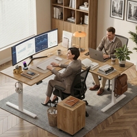 Bureau de travail moderne à hauteur réglable, double moteur, en forme de L, poste de travail ergonomique, cadre en métal SPCC, contrôleur numérique, 70 kg